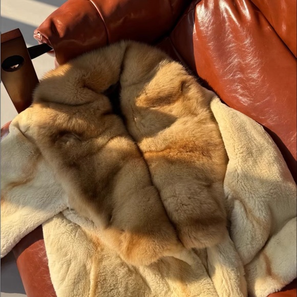 Vintage gold sable collar with mink fur trim coat - Picture 3 of 4